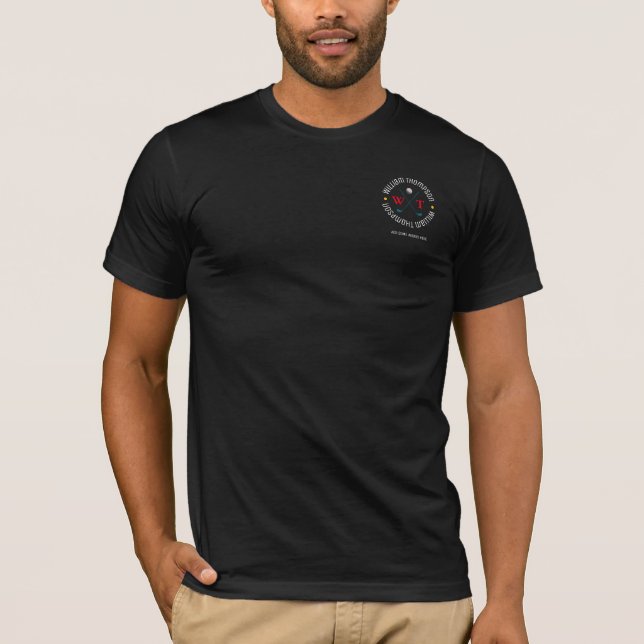 Circle LOGO Monogram für einen Golfspieler T-Shirt (Vorderseite)