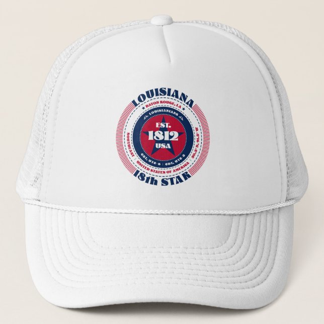 Circle Louisiana Staat Patriotic Trucker Hat Truckerkappe (Vorderseite)