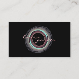 Circle Modern Watercolor Elegant Beruflich Visitenkarte