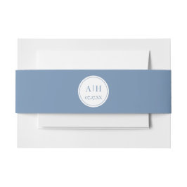 Circle Monogram Initials Dusty Blue Bly Band