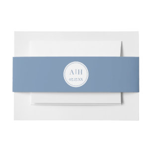 Circle Monogram Initials Dusty Blue Bly Band