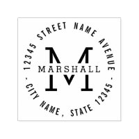 Circle Monogramm Personalisierte Gummi-Briefmarke