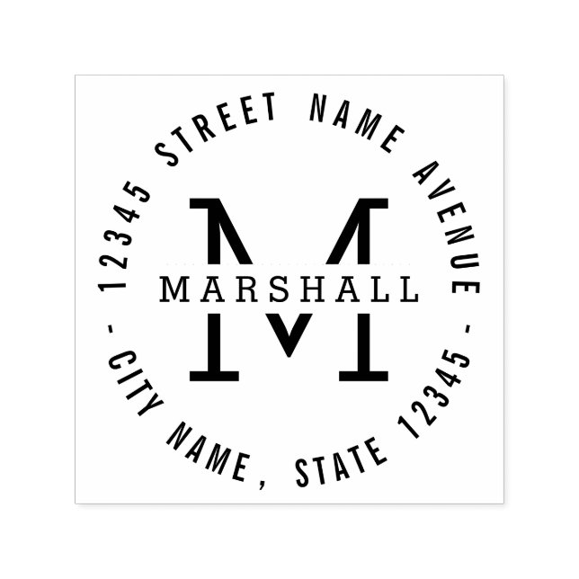 Circle Monogramm Personalisierte Gummi-Briefmarke Permastempel (Design)