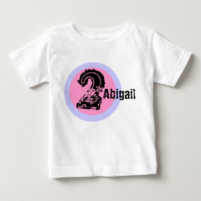 Circle Name and Age 2nd Birthday Tshirt (Vorderseite)