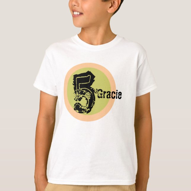 Circle Name and Age 5th Birthday Tshirt (Vorderseite)