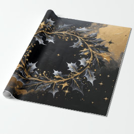 Circle of Light – Golden Wreath Holiday Gift Wrap Geschenkpapier