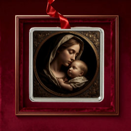 “Circle of Light: Madonna and Child”Ornament Ornament Aus Metall