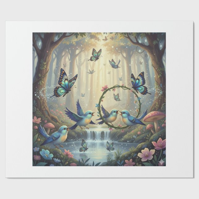 Circle of Whimsy in the Enchanted Grove Geschenkpapier (Flach)