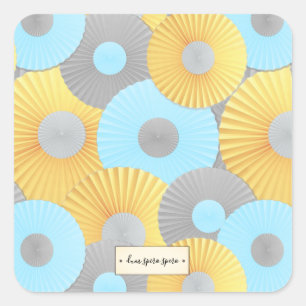 Circle Origami Pastel Muster Quadratischer Aufkleber