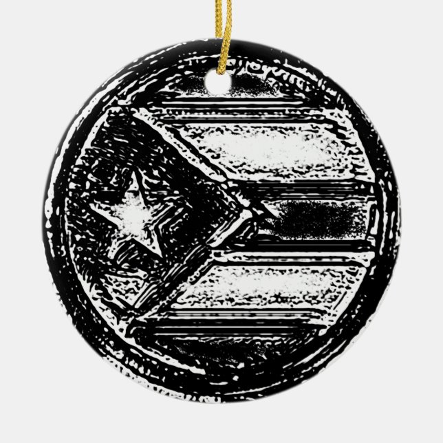 Circle Ornament Puerto Rico Resistance Flag (Vorne)