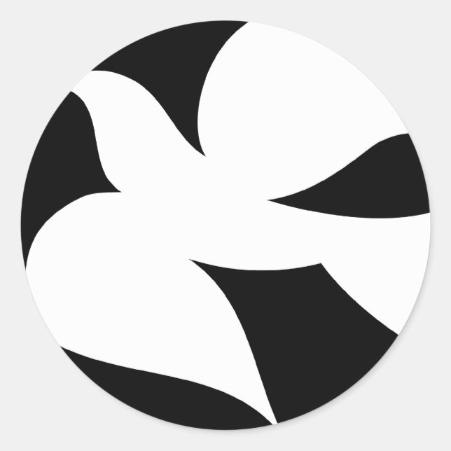 Circle Peace Dove Runder Aufkleber (Vorderseite)
