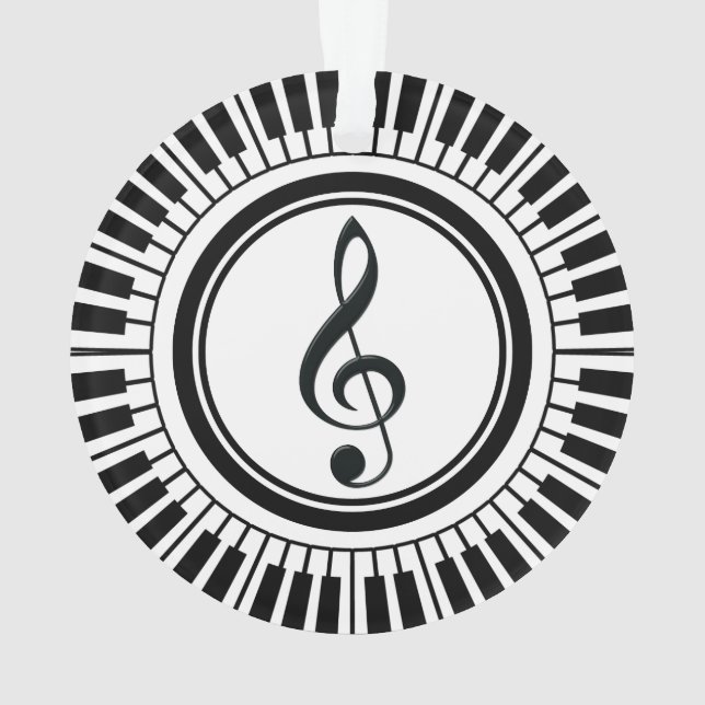Circle Piano Keys and Treble Clef Ornament (Rückseite)