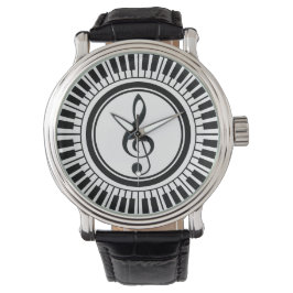 Circle Piano Keys und Treble Clef Armbanduhr