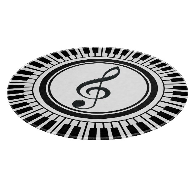 Circle Piano Keys und Treble Clef Schneidebrett (Ecke)