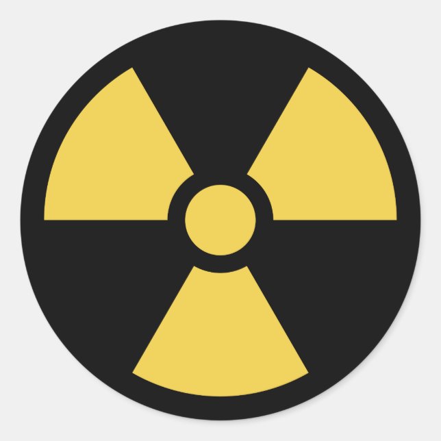 Circle Radioactive Sticker Gelb auf schwarz (Vorderseite)