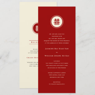 Circle Red Double Happiness Moderne Chinesische Ho Einladung