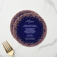 Circle Rose Gold Glitzer Navy Ombre
