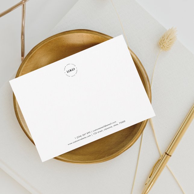 Circle Round Business Logo Company Custom White Mitteilungskarte (Von Creator hochgeladen)