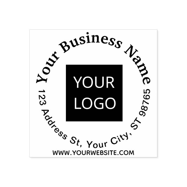 Circle Rücksendeadresse Business Briefmarke Logo h Gummistempel (Prägung)