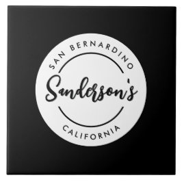 Circle "Schwarz-weiß City Town Place" Fliese