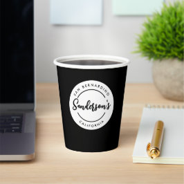 Circle "Schwarz-weiß City Town Place" Pappbecher