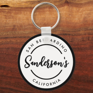 Circle "Schwarz-weiß City Town Place" Schlüsselanhänger