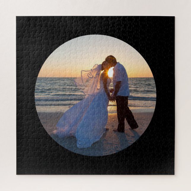 Circle Shape Wedding Foto Black (Vertikal)