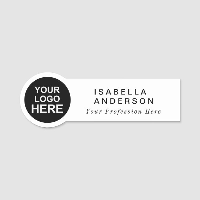 Circle Shaped Custom Business Logo Mitarbeiter Namensschild (Vorderseite)