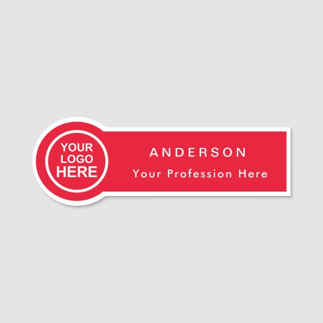 Circle Shaped Custom Business Logo Mitarbeiter Namensschild (Vorderseite)
