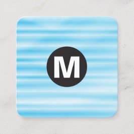 Circle Spot Monogram - Blue Ripple Quadratische Visitenkarte