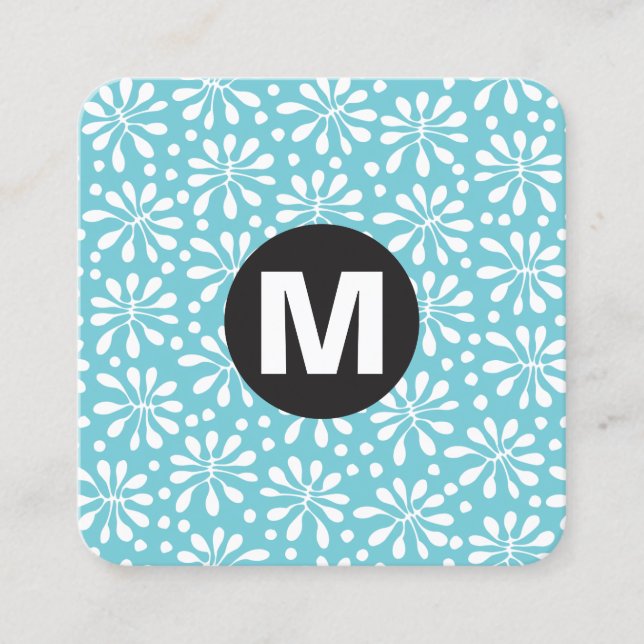 Circle Spot Monogramm - Muster 20818 Quadratische Visitenkarte (Vorderseite)