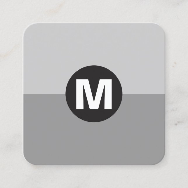 Circle Spot Monogramm - Zwei Tone 03 Quadratische Visitenkarte (Vorderseite)