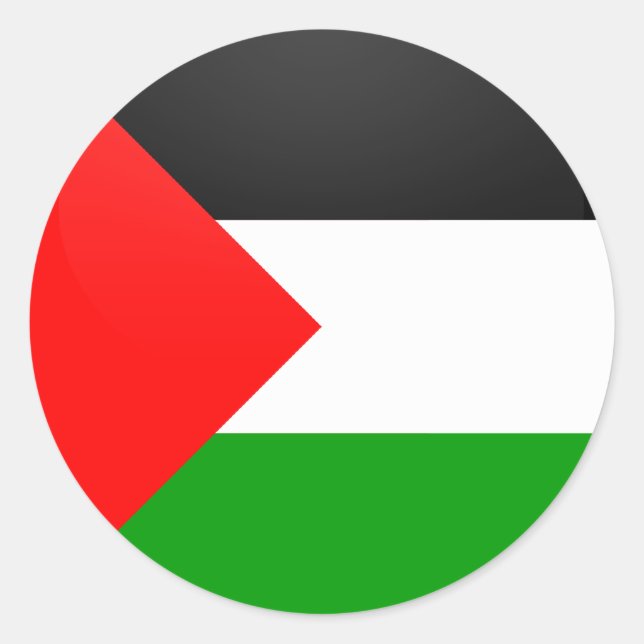 Circle über Palästina-Qualitätsflagge Runder Aufkleber (Vorderseite)