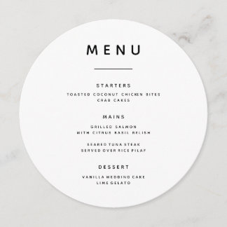 Circle Wedding Menu Menükarte