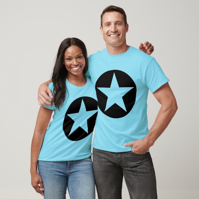 Circled Star - Schwarz T-Shirt (Unisex)