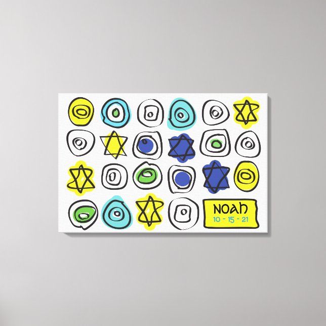 CIRCLES and SQUARES Bar Mitzvah Sign in Board Leinwanddruck (Vorderseite)