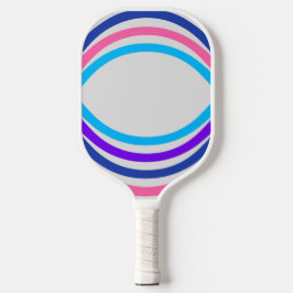 Circles Blue Pink Grey Pickleball Paddle