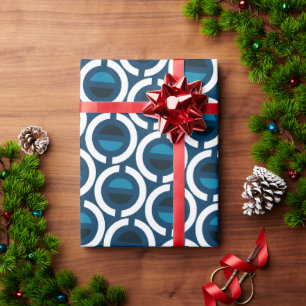 Circles Blue White Minimal Muster Geschenkpapier