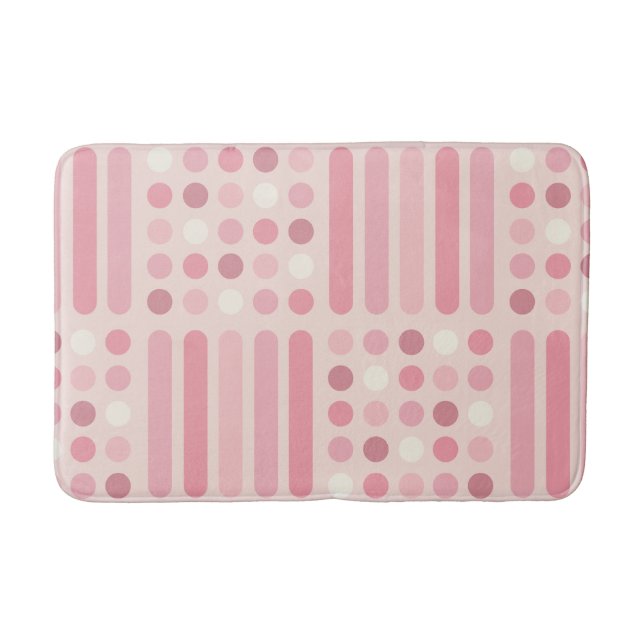 Circles Lines Pink Vanilla Badematte (Vorderseite)