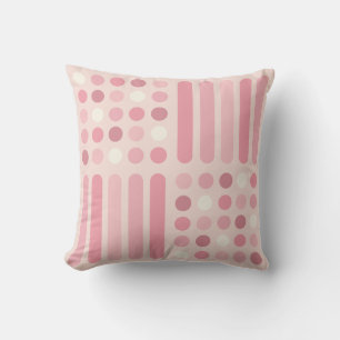 Circles Lines Pink Vanilla Kissen