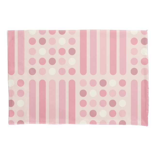 Circles Lines Pink Vanilla Kissenbezug (Vorderseite)