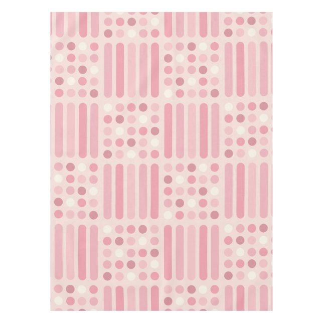 Circles Lines Pink Vanilla Tischdecke (Vorderseite)