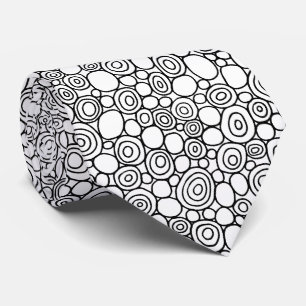 Circles Pattern 210819 - Schwarz und Weiß Krawatte