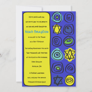 CIRCLES und SQUARES Bar Bat Mitzvah Einladung