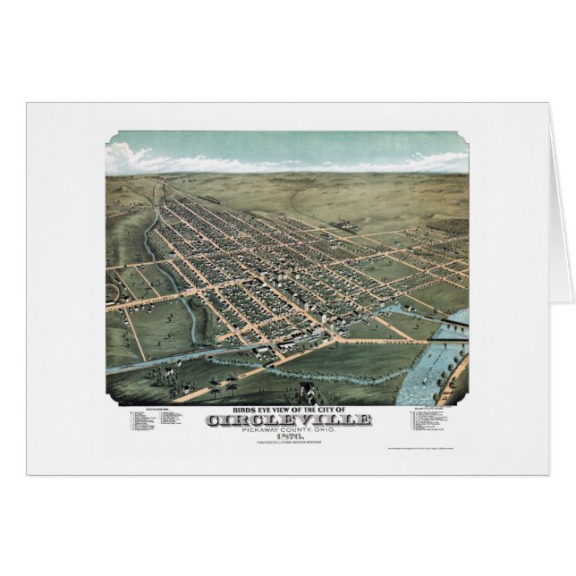 Circleville, OH, carte panoramique - 1876 (Devant horizontal)