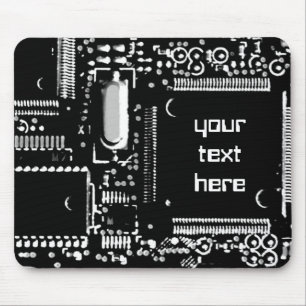Circuit B&W 2 "Dein Text"-Mouspad Mousepad