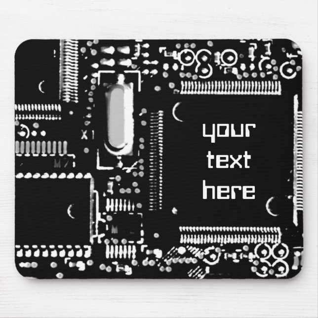 Circuit B&W 2 "Dein Text"-Mouspad Mousepad (Vorne)