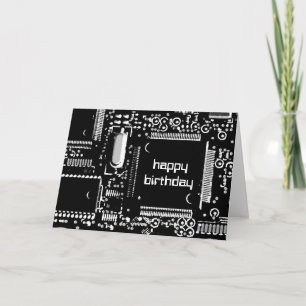 Circuit B&W 2 "Happy Birthday" Grüße Karte