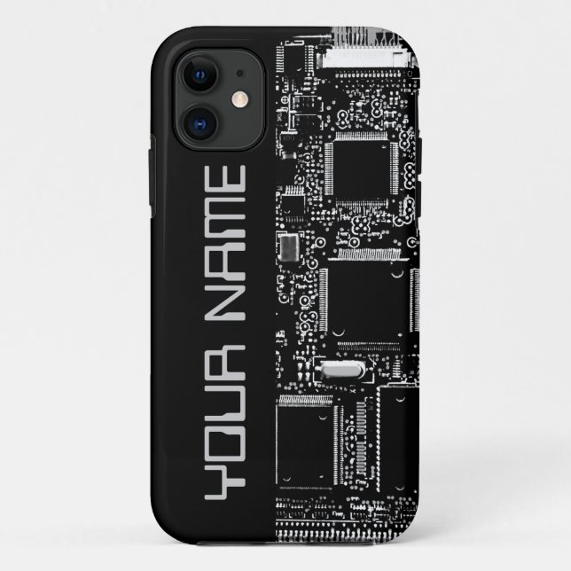 Circuit B & W 2 "Nom" coque iphone côté noir (Dos)