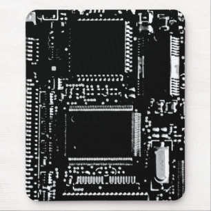 Circuit-B&W-Mouspad-Portrait Mousepad